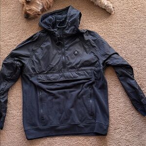 RVCA Black Hooded Windbreaker Pullover